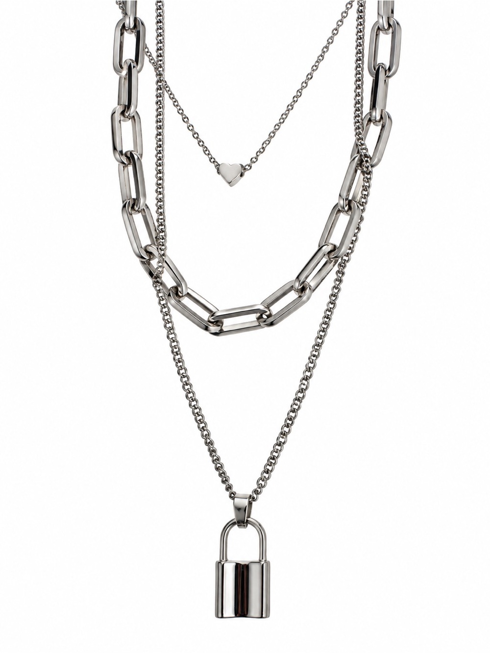 Park Lane Elexa Silver Padlock Necklace - Women's Jewelry